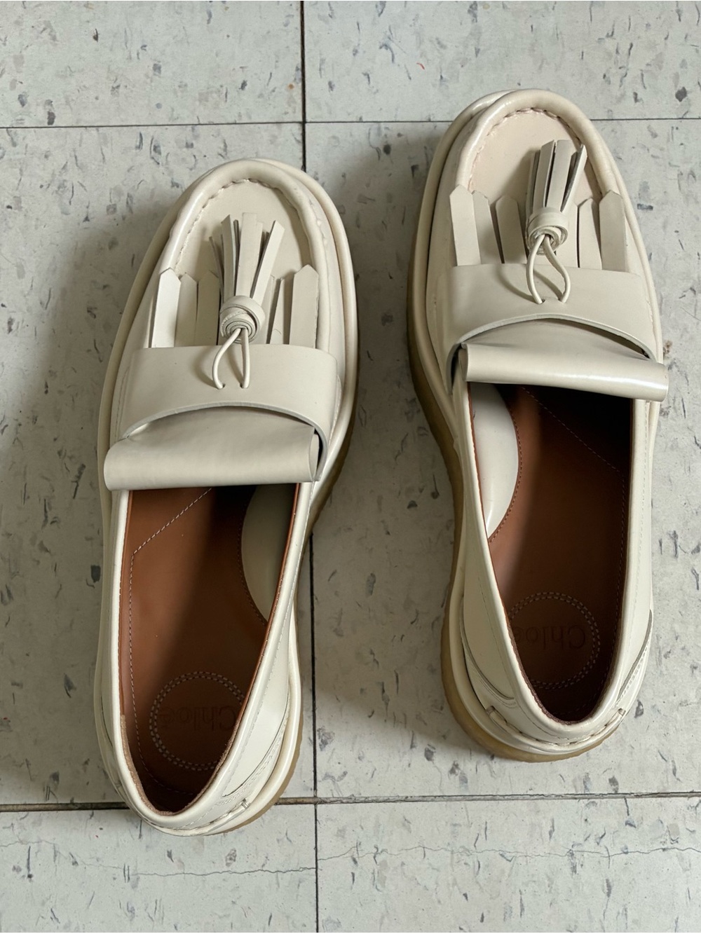 Chloe jamie beige loafers 39 NWOT